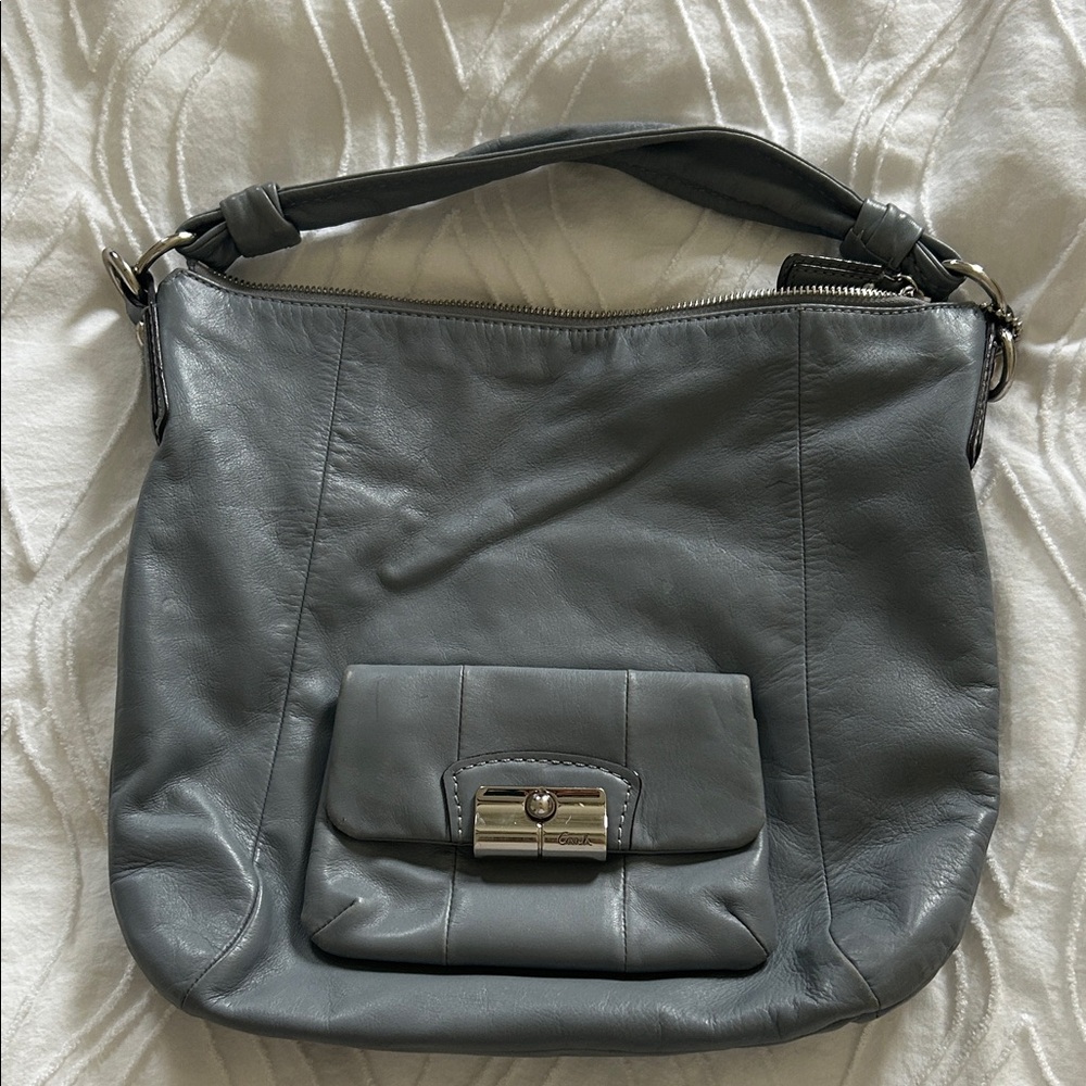 Coach Slate Gray Leather Shoulder Bag